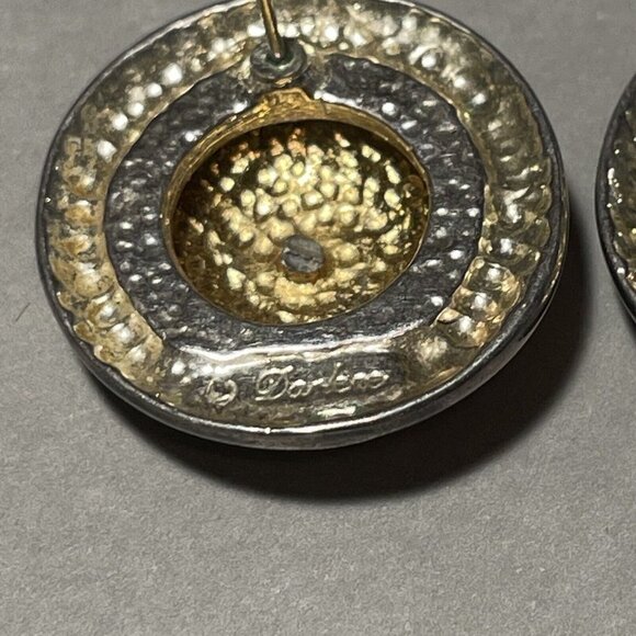 Vintage Signed DARLENE Gold/Silver Tone  Earrings Circular - Picture 6 of 6